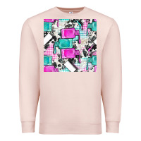 Pale Pink nail polish with cowhide and plaid seamless pattern bbs Premium Sweatshirt - BundleAndBundleShop