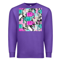 Purple nail polish with cowhide and plaid seamless pattern bbs Premium Sweatshirt - BundleAndBundleShop
