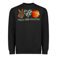 Black peace love basketball Heavyweight Sweatshirt - CowhideDigitalArt