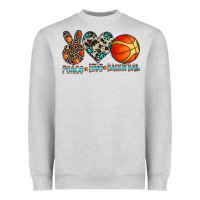 Heather Grey peace love basketball Heavyweight Sweatshirt - CowhideDigitalArt