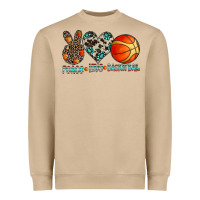 Mushroom peace love basketball Heavyweight Sweatshirt - CowhideDigitalArt