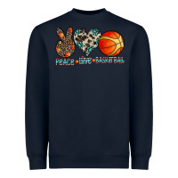Navy peace love basketball Heavyweight Sweatshirt - CowhideDigitalArt