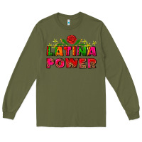 Army Green latina power Long Sleeve Tee - AdoDesignShop