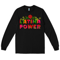 Black latina power Long Sleeve Tee - AdoDesignShop