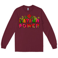 Burgundy latina power Long Sleeve Tee - AdoDesignShop