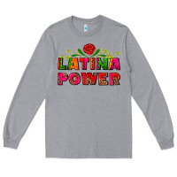 Heather Grey latina power Long Sleeve Tee - AdoDesignShop
