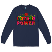 Navy latina power Long Sleeve Tee - AdoDesignShop