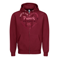 Burgundy side by or miles apart friends will always be conn Zipper Hoodie - MaliasSmallBusiness
