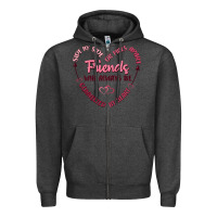Charcoal Heather side by or miles apart friends will always be conn Zipper Hoodie - MaliasSmallBusiness