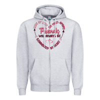 Heather Grey side by or miles apart friends will always be conn Zipper Hoodie - MaliasSmallBusiness