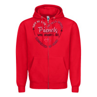 Red side by or miles apart friends will always be conn Zipper Hoodie - MaliasSmallBusiness