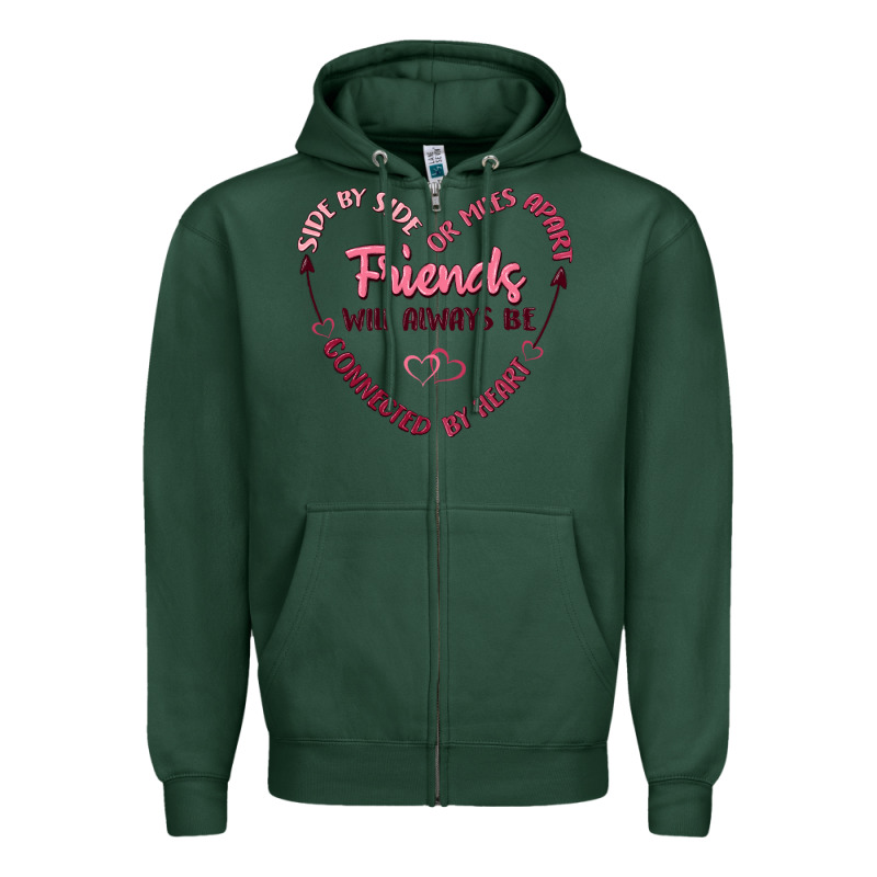 Side By Or Miles Apart Friends Will Always Be Conn Zipper Hoodie by MaliasSmallBusiness | Teevron