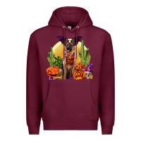 Burgundy Halloween german shepherd Premium Hoodie - RanaPortraitStore