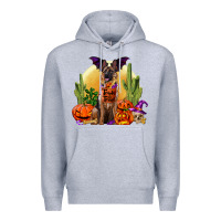 Heather Grey Halloween german shepherd Premium Hoodie - RanaPortraitStore