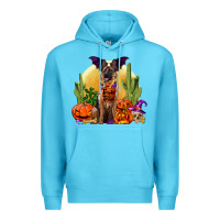 Ocean Blue Halloween german shepherd Premium Hoodie - RanaPortraitStore