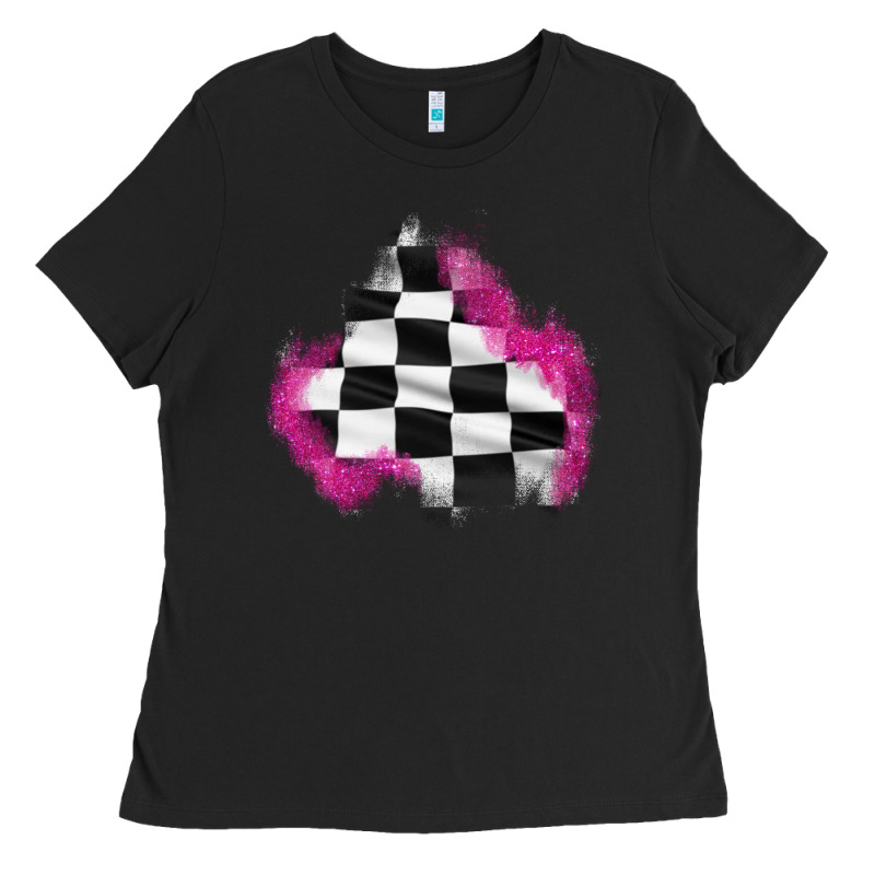 Race Flag Glitter Patch Ladies Tee by AdoDesignShop | Teevron