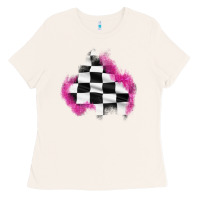 Bone race flag glitter patch Ladies Tee - AdoDesignShop