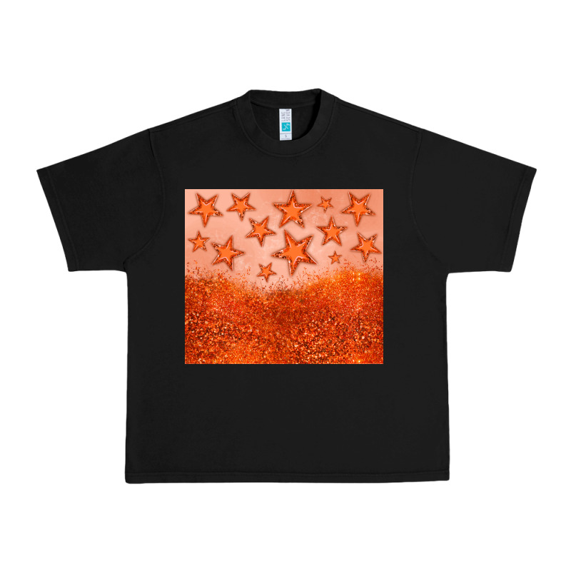 Orange Glitter Star Urban Heavy Tee by JahusDesignShop | Teevron
