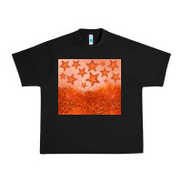 Black orange glitter star Urban Heavy Tee - JahusDesignShop