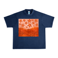 Navy orange glitter star Urban Heavy Tee - JahusDesignShop