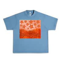 Pebble Blue orange glitter star Urban Heavy Tee - JahusDesignShop