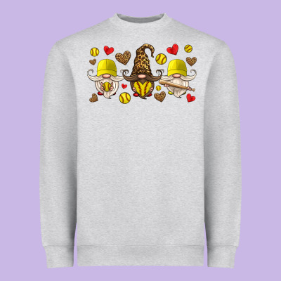 Softball Gnome Heavyweight Sweatshirt Designed By Hra Design Shop