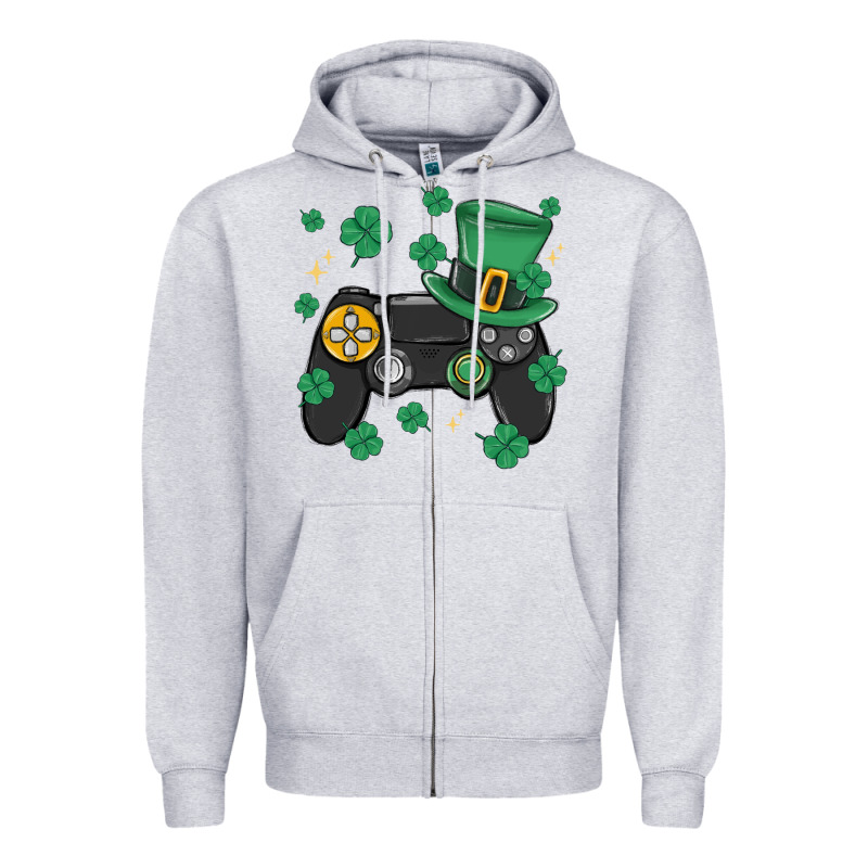 Video Game St Patricks Day Zipper Hoodie by MaliasSmallBusiness | Teevron