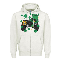 Oatmeal Heather video game st patricks day Zipper Hoodie - MaliasSmallBusiness