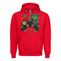 Red video game st patricks day Zipper Hoodie - MaliasSmallBusiness