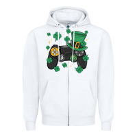 White video game st patricks day Zipper Hoodie - MaliasSmallBusiness