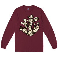 Burgundy cowhide cactus Long Sleeve Tee - JahusDesignShop