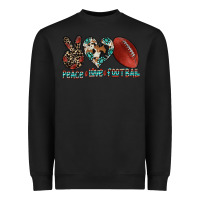 Black peace love football Heavyweight Sweatshirt - CowhideDigitalArt