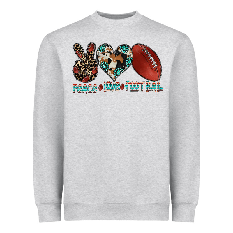 Peace Love Football Heavyweight Sweatshirt by CowhideDigitalArt | Teevron
