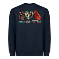 Navy peace love football Heavyweight Sweatshirt - CowhideDigitalArt
