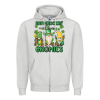 Dove Grey shamrock with my gnomies Zipper Hoodie - MaliasSmallBusiness