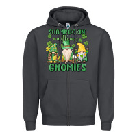 Smoke shamrock with my gnomies Zipper Hoodie - MaliasSmallBusiness