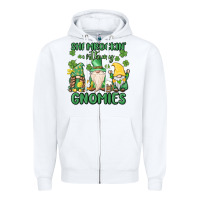 White shamrock with my gnomies Zipper Hoodie - MaliasSmallBusiness