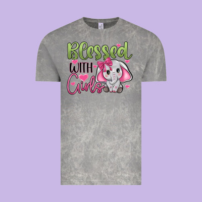 Blessed With Girls Vintage Tee Designed By Jahusdesignshop
