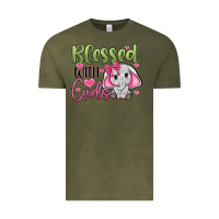 Vintage Olive blessed with girls Vintage Tee - JahusDesignShop