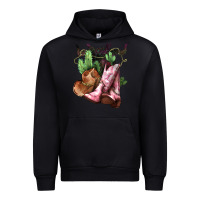 Black Cowgirl boots hat horns cactus Urban Hoodie - HowdyJamesFarm