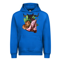 Cobalt Cowgirl boots hat horns cactus Urban Hoodie - HowdyJamesFarm