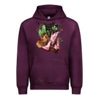 Mauve Wine Cowgirl boots hat horns cactus Urban Hoodie - HowdyJamesFarm