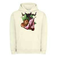 Pigment Pistachio Cowgirl boots hat horns cactus Urban Hoodie - HowdyJamesFarm