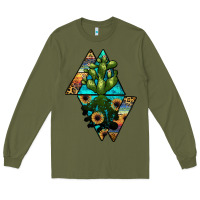Army Green cactus1 Long Sleeve Tee - JahusDesignShop
