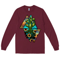Burgundy cactus1 Long Sleeve Tee - JahusDesignShop