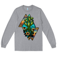 Heather Grey cactus1 Long Sleeve Tee - JahusDesignShop