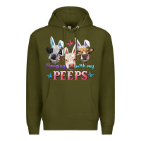 Army Green Hanging With My Peeps Cows Premium Hoodie - RanaPortraitStore