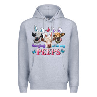 Heather Grey Hanging With My Peeps Cows Premium Hoodie - RanaPortraitStore