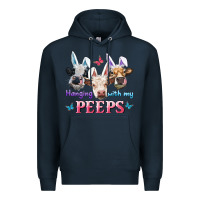 Navy Hanging With My Peeps Cows Premium Hoodie - RanaPortraitStore