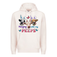 Pale Pink Hanging With My Peeps Cows Premium Hoodie - RanaPortraitStore